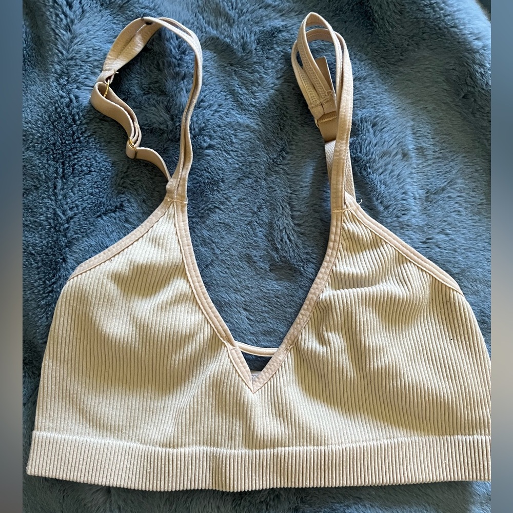 Lively Tan Ribbed Seamless Bra